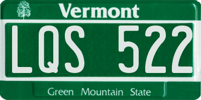 VT license plate LQS522