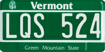 VT license plate LQS524
