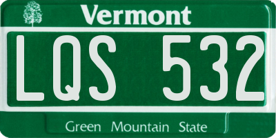 VT license plate LQS532