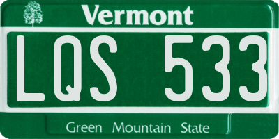 VT license plate LQS533