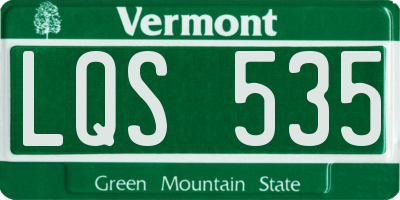 VT license plate LQS535