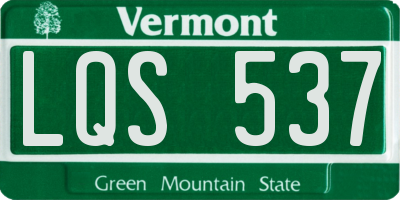 VT license plate LQS537