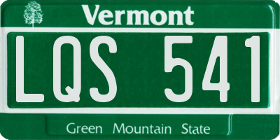 VT license plate LQS541