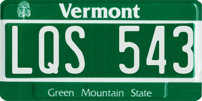 VT license plate LQS543