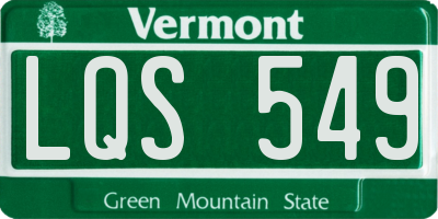 VT license plate LQS549