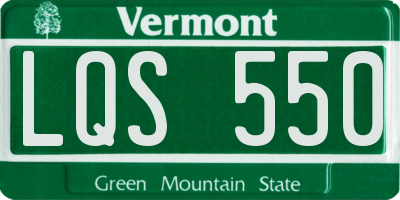 VT license plate LQS550