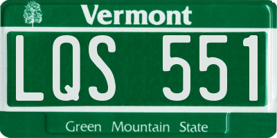 VT license plate LQS551