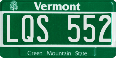 VT license plate LQS552
