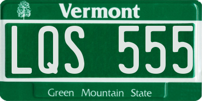 VT license plate LQS555