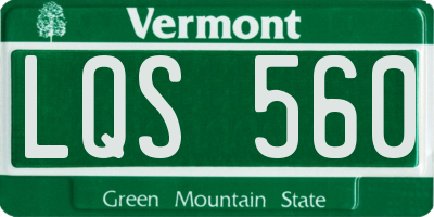 VT license plate LQS560