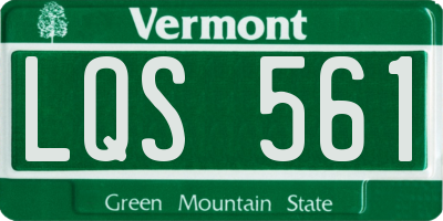 VT license plate LQS561