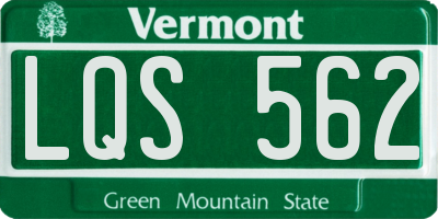 VT license plate LQS562
