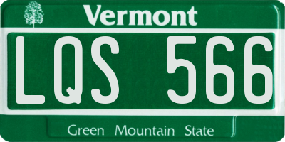 VT license plate LQS566
