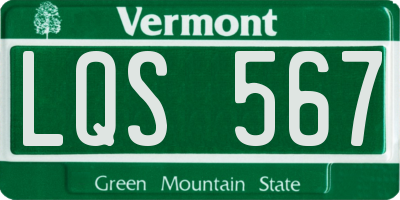 VT license plate LQS567