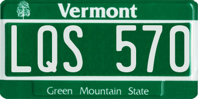 VT license plate LQS570