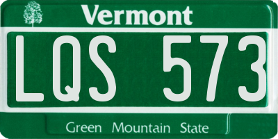 VT license plate LQS573