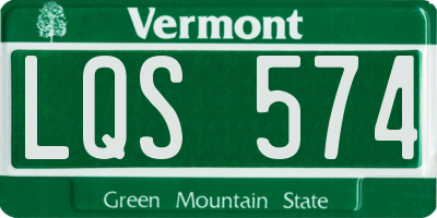 VT license plate LQS574