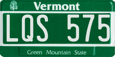 VT license plate LQS575