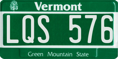 VT license plate LQS576