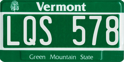 VT license plate LQS578