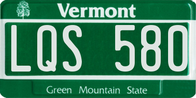 VT license plate LQS580