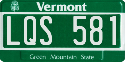 VT license plate LQS581