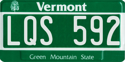 VT license plate LQS592
