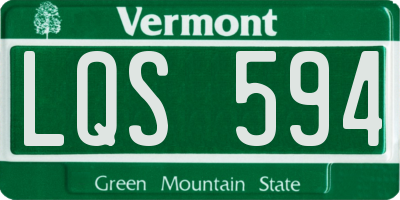 VT license plate LQS594