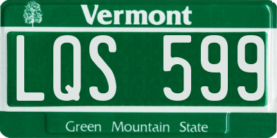 VT license plate LQS599