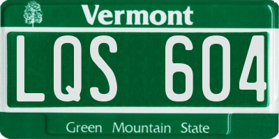 VT license plate LQS604