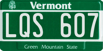 VT license plate LQS607