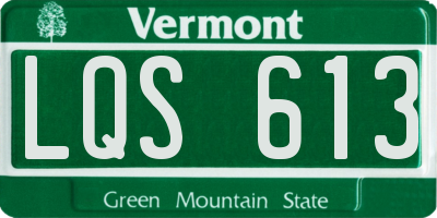 VT license plate LQS613