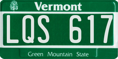 VT license plate LQS617