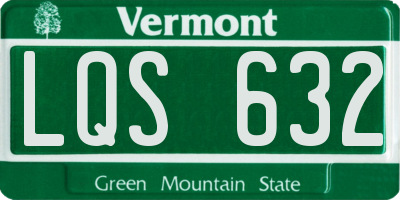 VT license plate LQS632