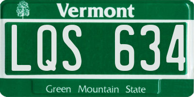VT license plate LQS634