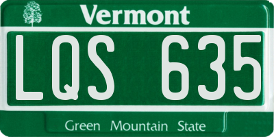 VT license plate LQS635