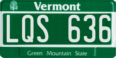 VT license plate LQS636