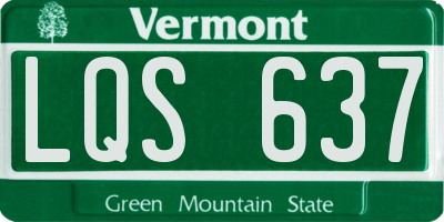VT license plate LQS637