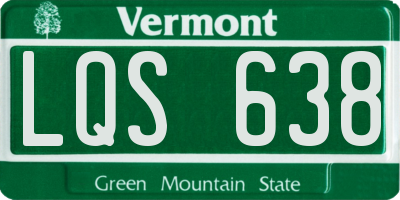 VT license plate LQS638