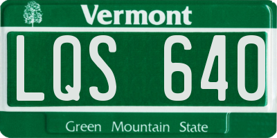 VT license plate LQS640