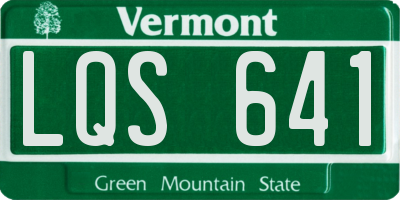 VT license plate LQS641