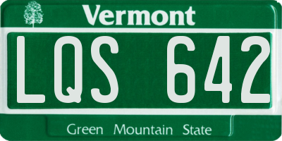 VT license plate LQS642