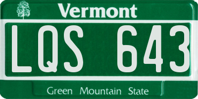 VT license plate LQS643