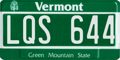 VT license plate LQS644