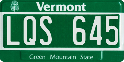 VT license plate LQS645
