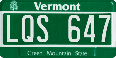 VT license plate LQS647