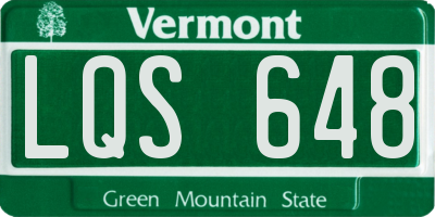 VT license plate LQS648