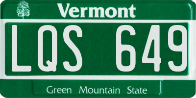 VT license plate LQS649