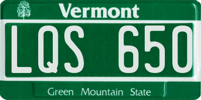 VT license plate LQS650