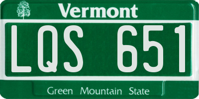 VT license plate LQS651